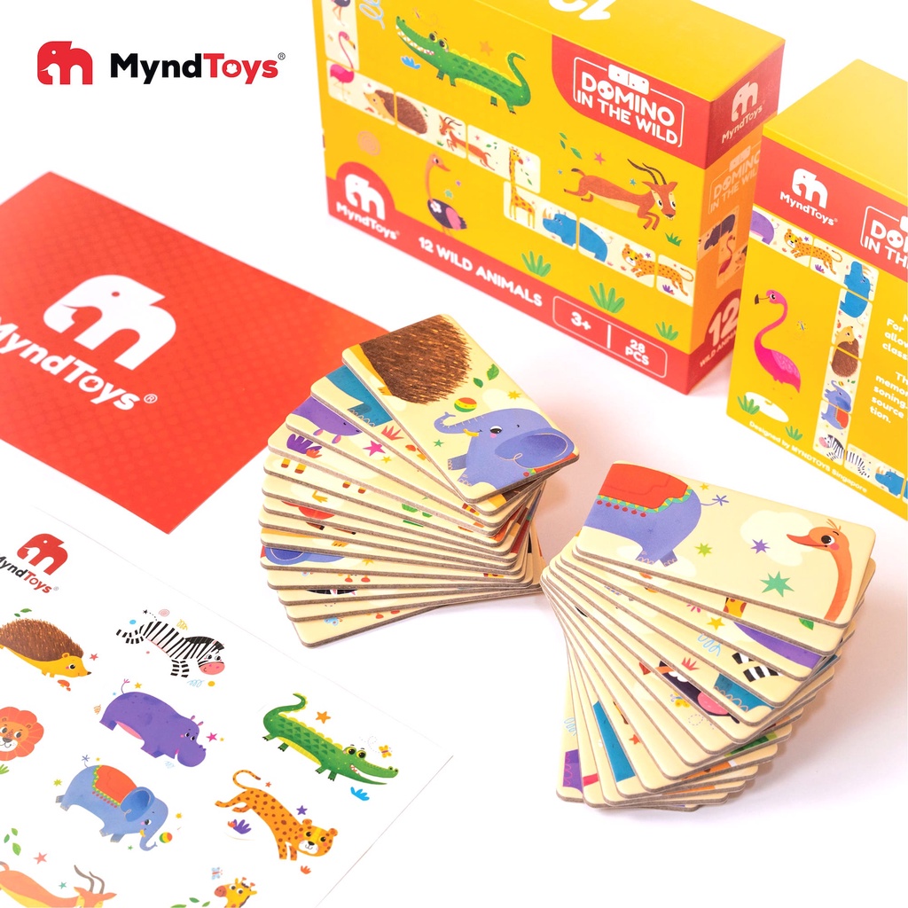 Đồ Chơi Trí Tuệ Cờ Domino Hai Mặt - Chủ Đề Động Vật 28 Thẻ - Hiệu Myndtoys