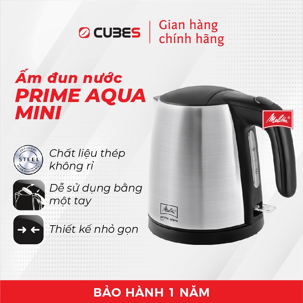 Ấm đun nước Melitta Prime Aqua Mini - Nhập khẩu từ Đức