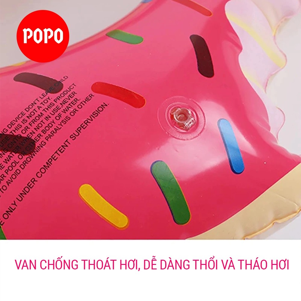 Phao bơi  bơm hơi bánh donut chất liệu dầy dặn, hoa văn đẹp mắt, kích cỡ đa dạng phù hợp mọi lứa tuổi POPO