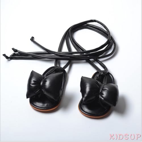 Giày chiến binh chất liệu PU trang trí nơ xinh xắn cho bé gái