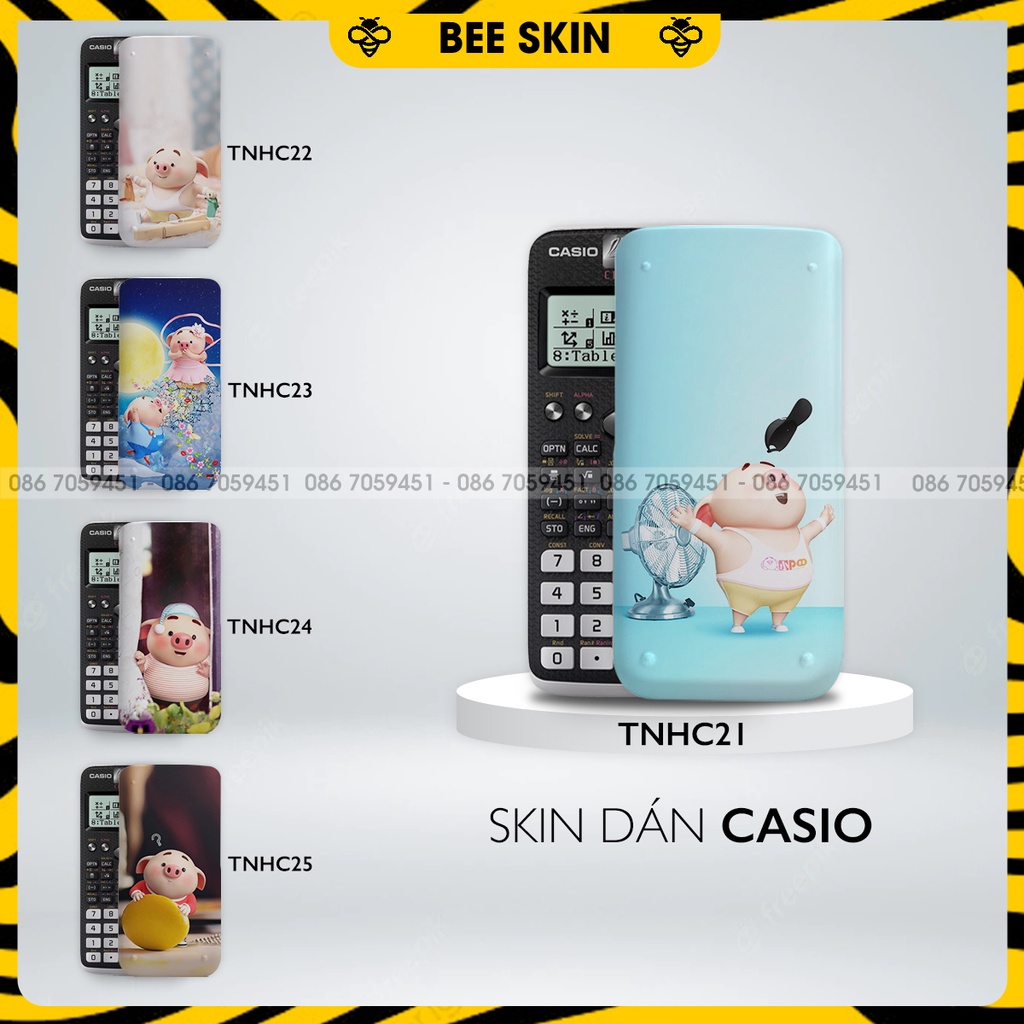 Skin dán máy tính CASIO In Hình Heo ConBộ 5 (Casio 570 / Casio 570-2nd/ Casio 580 /Vinacal..) tnhcb5