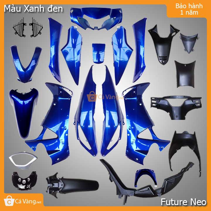 Vỏ nhựa xe máy Future Neo 125 nhựa ABS trắng cao cấp màu XANH ĐEN