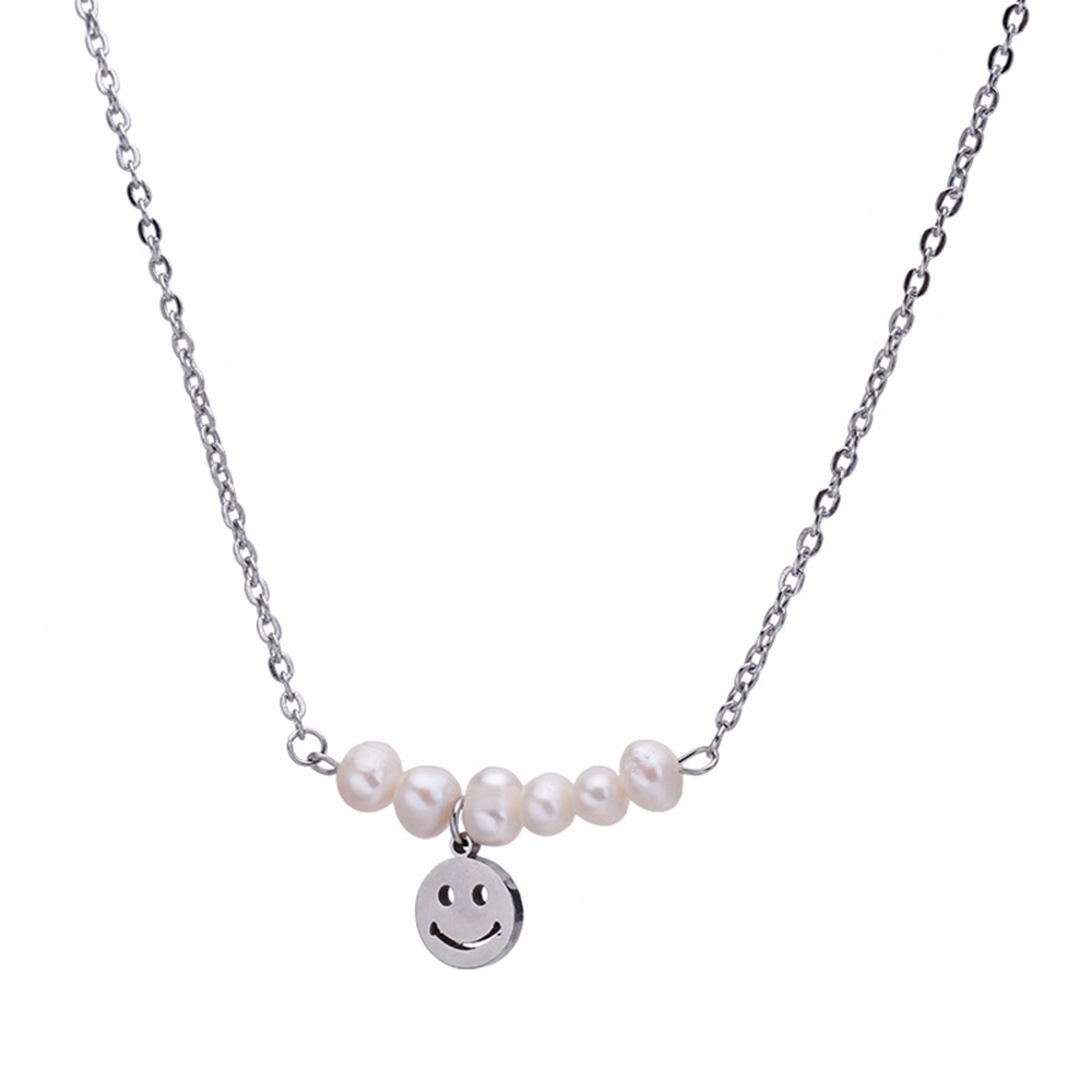 Vòng cổ Choker 40 + 6cm Mặt Cười Đính Ngọc Trai Phong Cách Hàn Quốc Thời Trang Cho Nữ