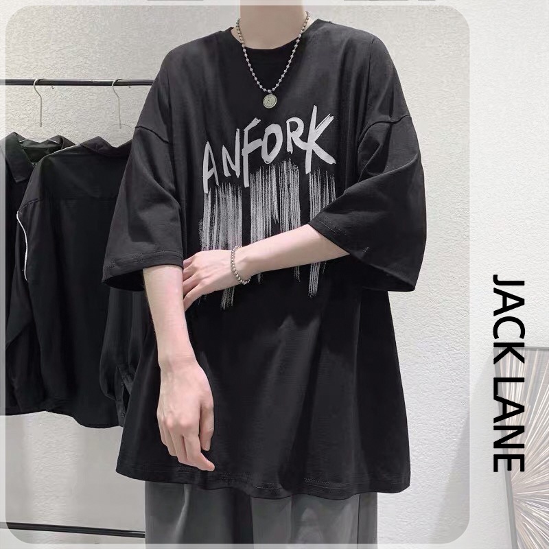 Áo phông Oversize Anfork, JACKLANE, Áo cộc tay Unisex Jack Lane