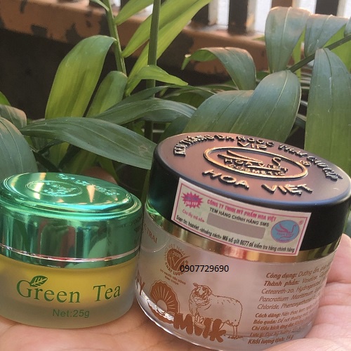 BỘ  KEM NGÀY VÀ ĐÊM HOA VIỆT VICTORY TRẮNG DA + KEM GREEN TEA 25G