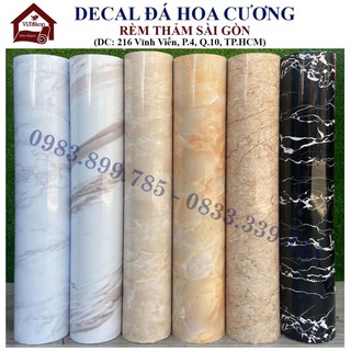 Decal dán bếp tráng nhôm cách nhiệt vân đá hoa cương trắng xám khổ 60cm keo sẵn