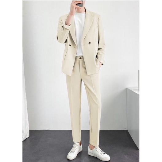set blazer nam hàn quốc,Set blazer nam gồm quần âu và áo vest khoác form rộng thời trang áo thun,set áo blazer nam,set đồ blazer nam,quần blazer nam