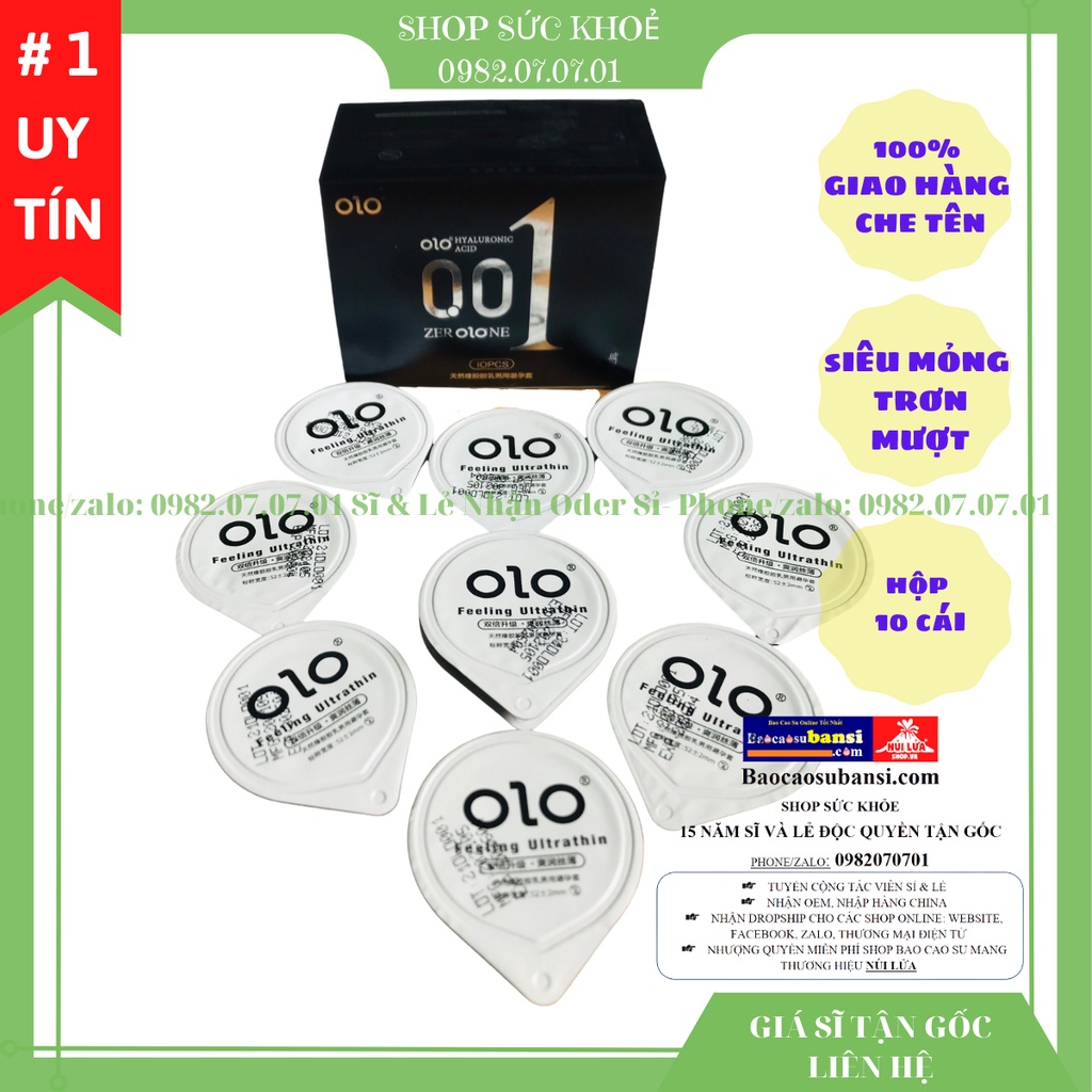 Bao cao su OZO Feeling Ultrathin siêu mỏng 0.01 nhiều gel bôi trơn hộp 10 cái, DATE XA
