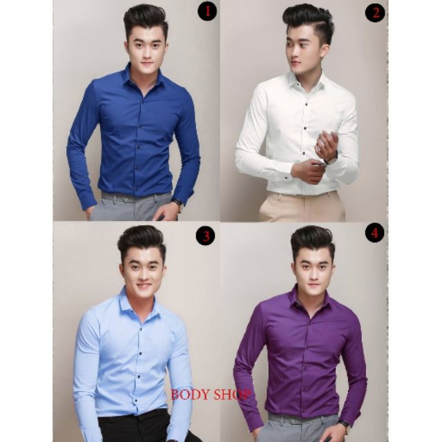 Áo sơmi nam đẹp phong cách.còn 2 màu tuyệt đẹp với 2 màu xanh dương và trắng sữa cúc áo màu đen