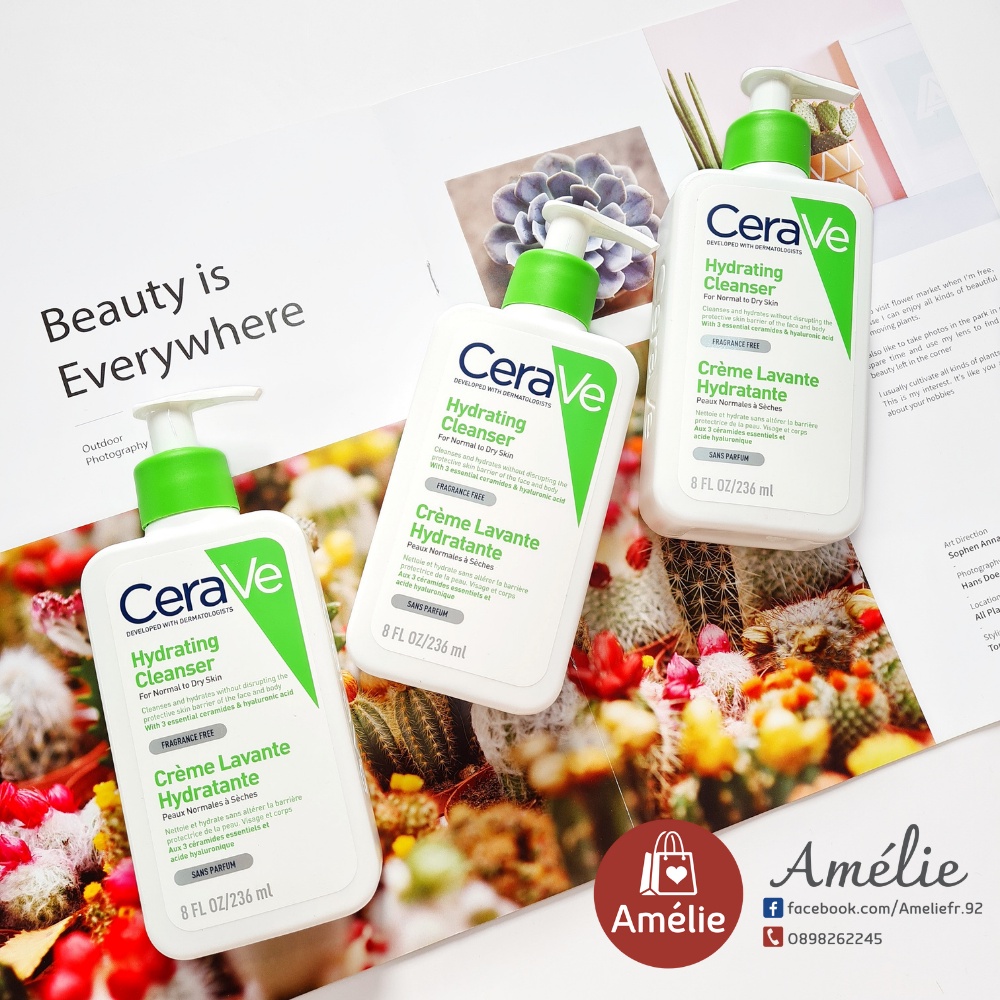 Sữa rửa mặt cho da khô Cerave Hydrating Cleanser dạng kem