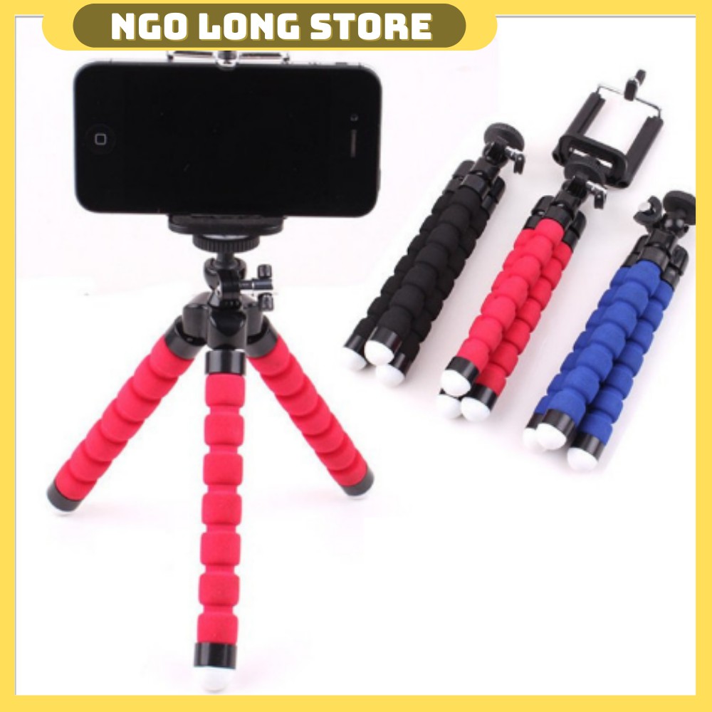 Chân Tripod Bạch Tuộc Xốp - Uốn Siêu Dẻo Mọi Địa Hình - Kẹp giá đỡ điện thoại , máy tính bảng