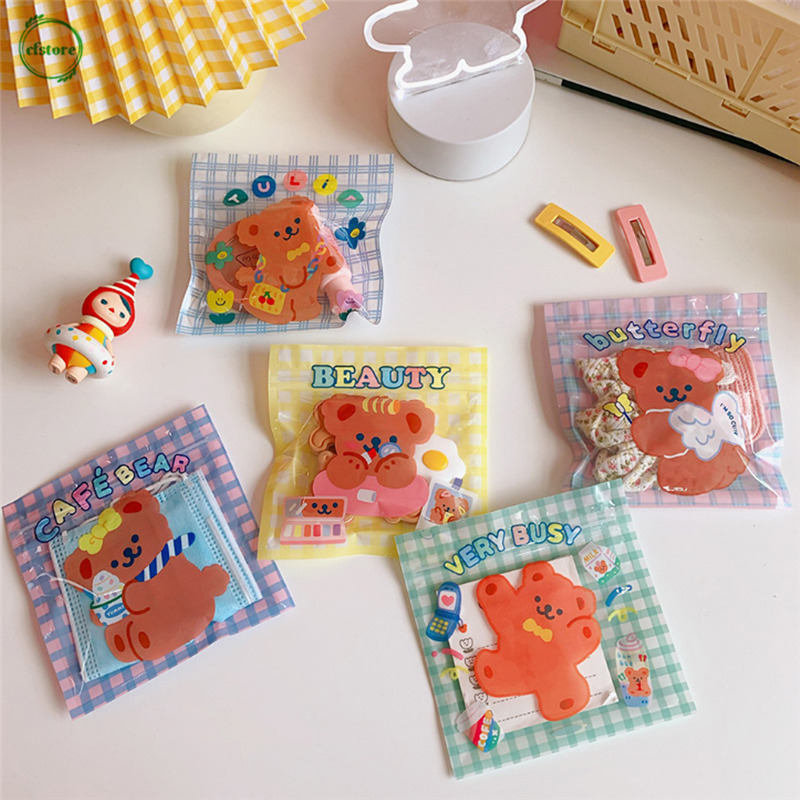 CF Cute Bear Travel Accessories Snacks Airtight Bag Girls Food Biscuit Candy Small Size Packet Candy Gift Bag
