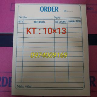Order 2 liên a6 100 tờ (20 quyển)
