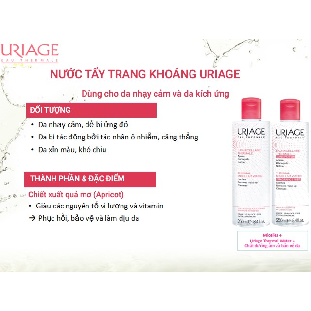 [TEM CTY] Nước tẩy trang URIAGE Thermal Micellar Water PSF 250 mL -  dành cho da NHẠY CẢM