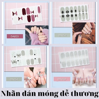 Set 14 Nhãn Dán Móng, Sticker Dán Móng họa tiết dễ thương 💖💖💖