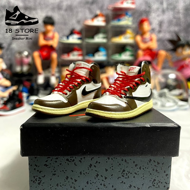 Móc khóa giày Jordan Travis Scots - Mô hình giày Sneaker Mini tỷ lệ 1/6