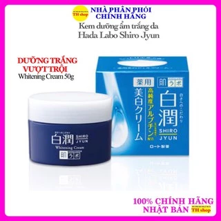 Kem dưỡng trắng da Hada Labo Shiro Jyun Whitening Cream 50g Nhật Bản màu xanh TRẮNG DA vượt trội