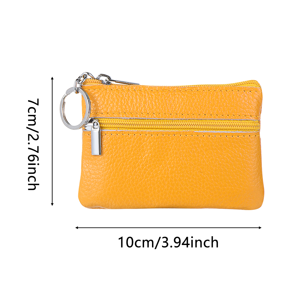 🌵CACTU🌵 Mini Zipper Pouch Muti-function Coin Purse Leather Wallet Money Clip Fashion Card Holder Practical Key Ring