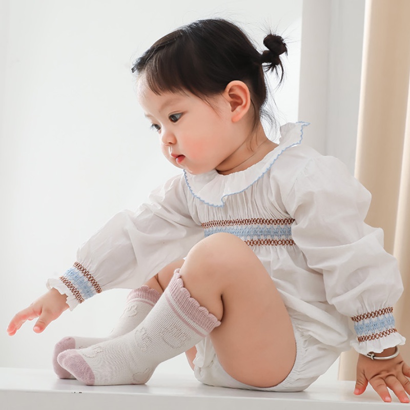 Bộ 3 đôi vớ KOKOROCARE YS-11 cổ cao vừa họa tiết gấu đáng yêu cỡ S/ XL dành cho bé 0-1/ 5-8 tuổi