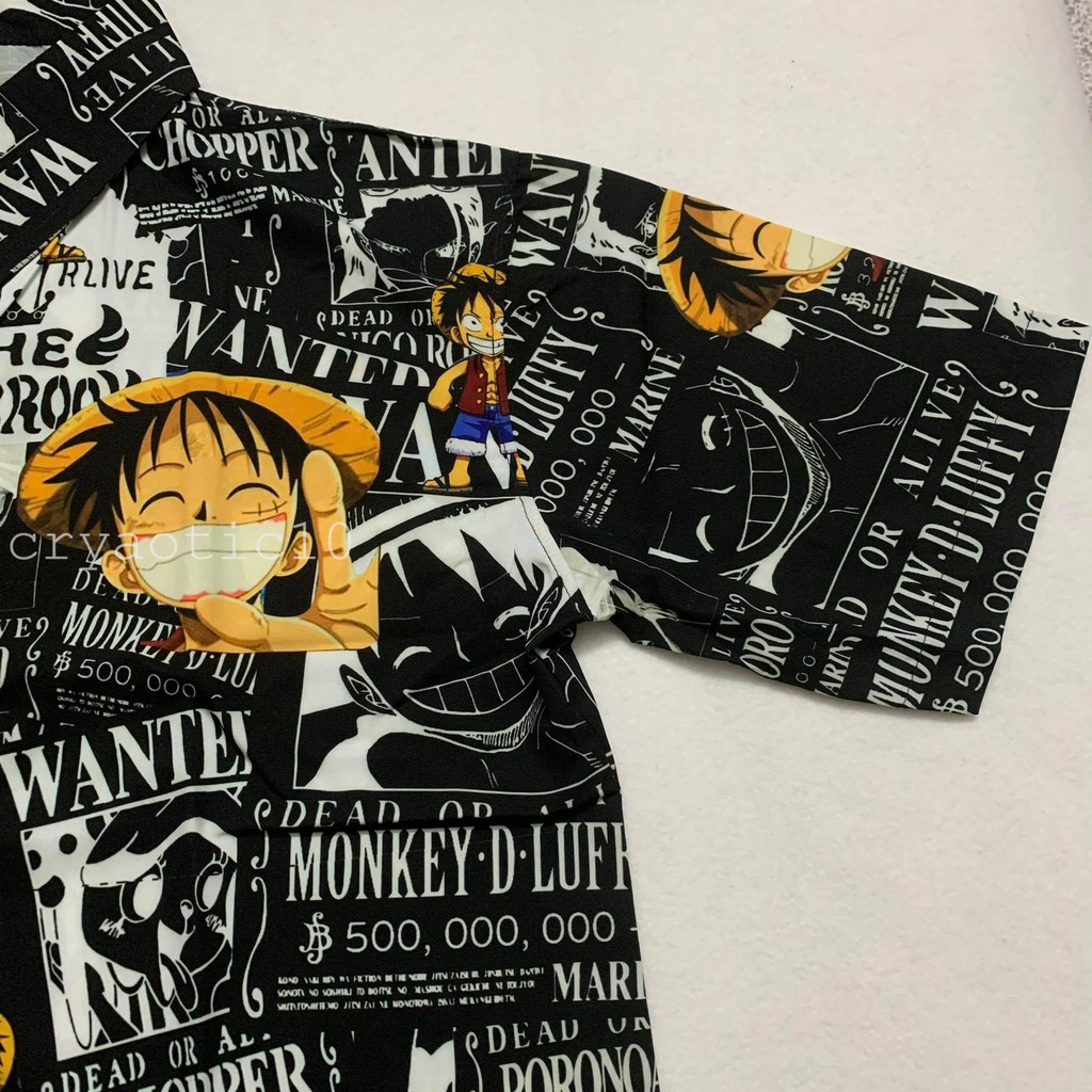Áo sơ mi lụa One Piece Luffy Đảo Hải Tặc unisex cryaotic10