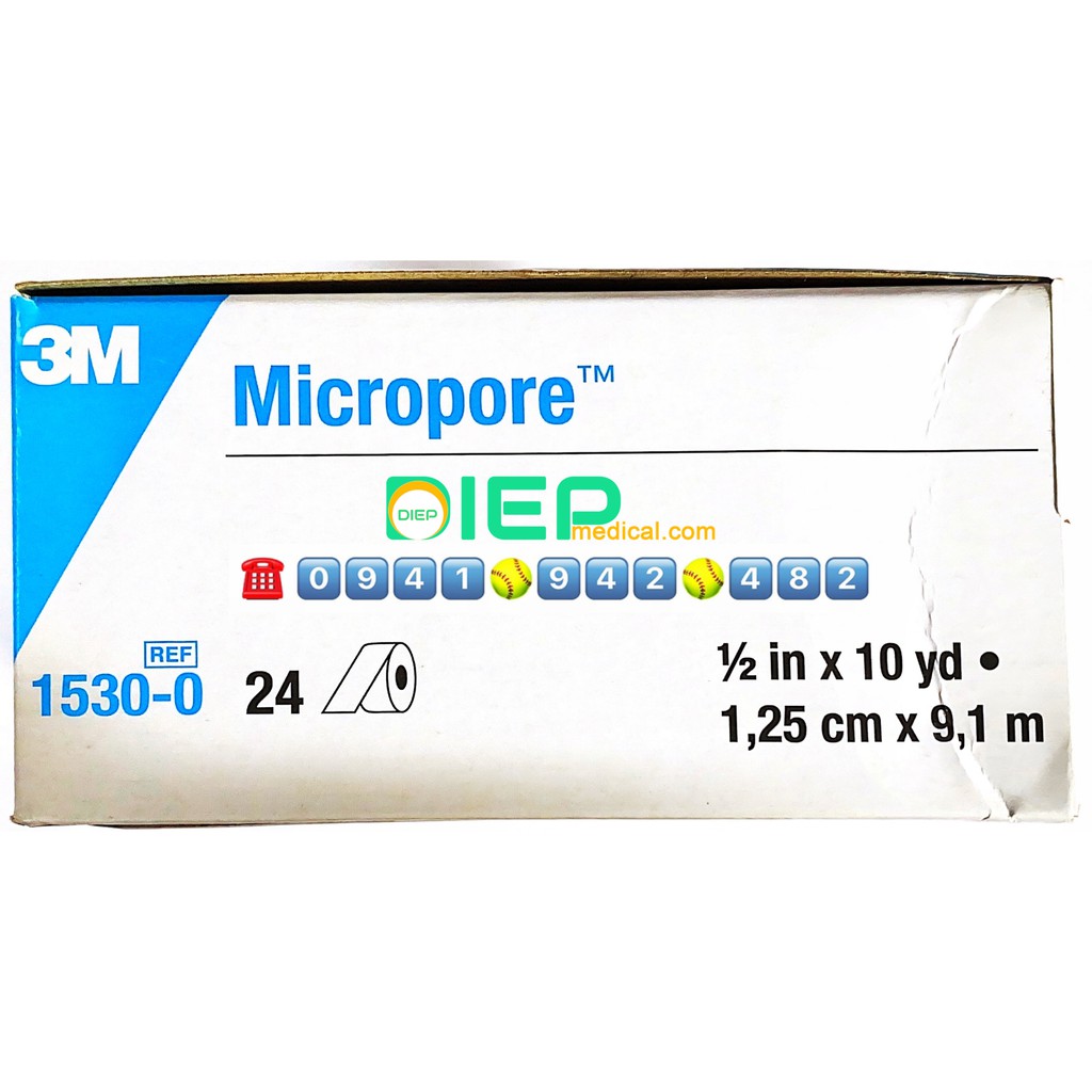 ✅ 3M MICROPORE 1530-0 (1.25cmx9.1m) - Băng keo giấy y tế kích thước 1.25cmx9.1m (Chính hãng 3M - Mỹ)