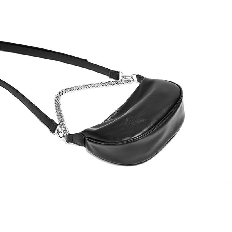 Túi xách IELGY hình bán nguyệt phối dây xích phong cách retro dành cho nữ