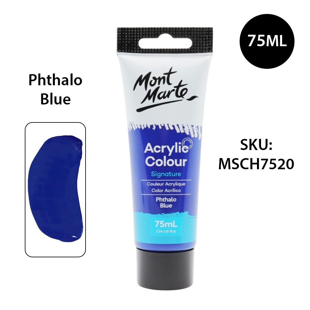 Màu Acrylic Mont Marte 75ml - Phthalo Blue - Acrylic Colour Paint Signature 75ml (2.54oz) - MSCH7520