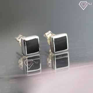 Bông tai bạc nam, khuyên tai nam bạc vuông BTA0010 Trang Sức TNJ