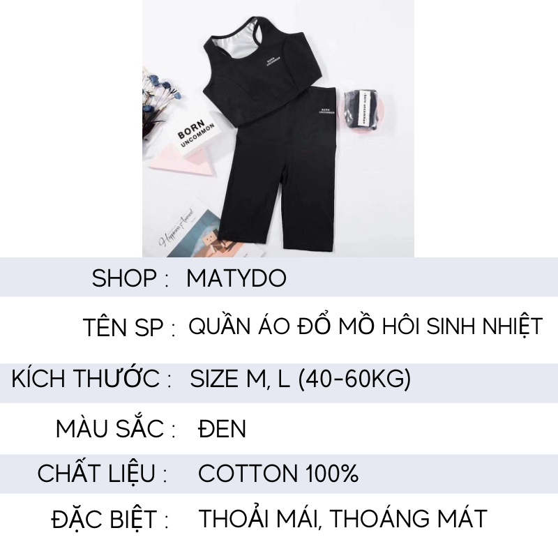 Quần áo giảm mỡ bụng giảm eo đổ mồ hôi Dài Đùi Lửng sinh nhiệt Born Uncommon hiệu quả hơn khi tập Gym và Thể thao