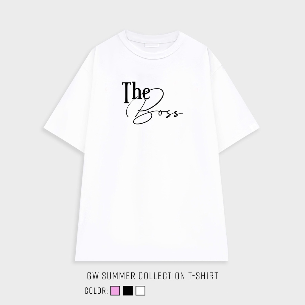 Áo Thun Đôi nam nữ tay lỡ The Boss, Real Boss áo cặp form rộng vải cotton