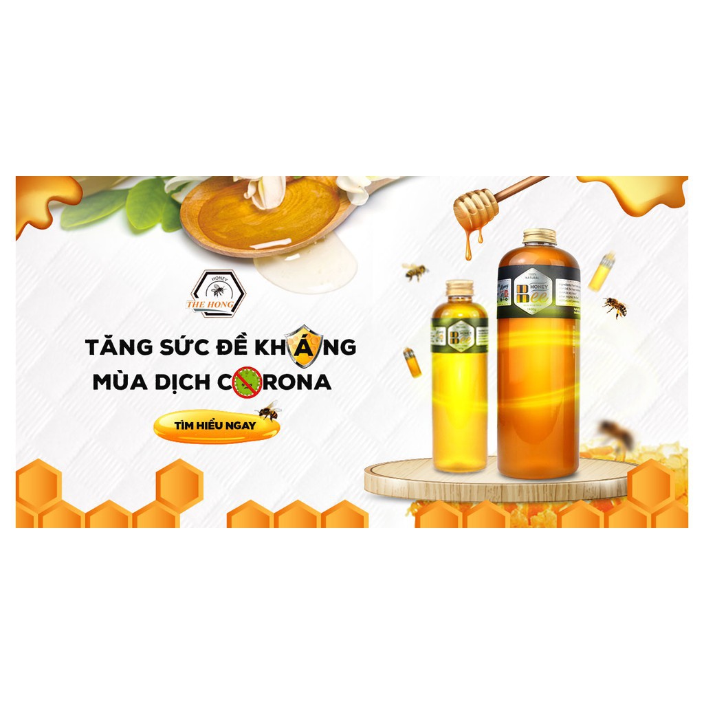 Mật ong HOA NHÃN nguyên chất 100% BEE Honey 250 ml (TRẢ HÀNG NẾU SẢN PHẨM KHÔNG THẬT)