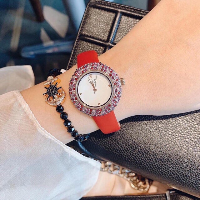 Đồng hồ Nữ Burgi mâm xôi HOT HIT - Hàng chính hãng bao check Toàn cầu