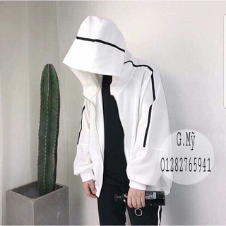 Áo gió khoác dù nam nữ phối 1 xọc