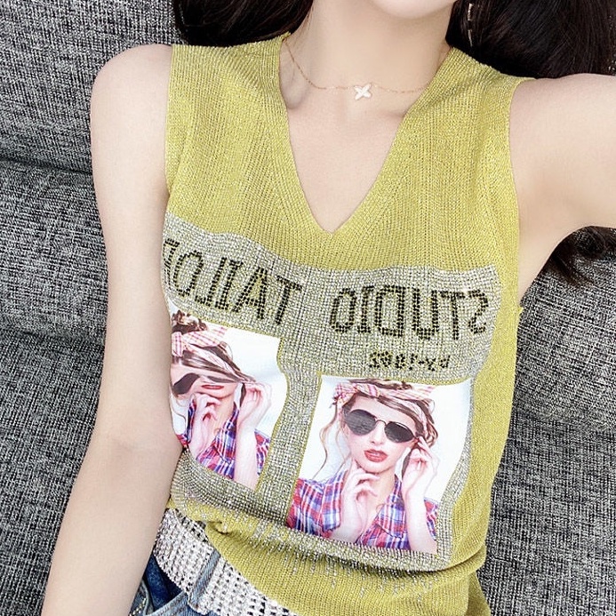 Áo len ZHELIHANGFEI sát nách dáng rộng dễ phối thời trang cho nữ