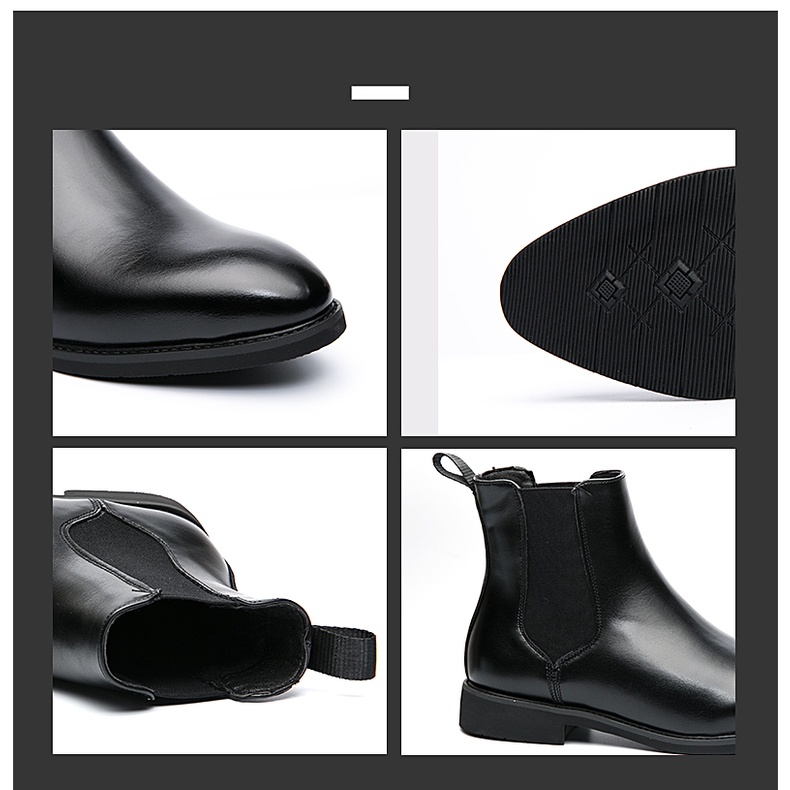 Giày Bốt Da Đế Thấp Mũi Nhọn Phong Cách Âu Mỹ Cho Nam Size 38-48