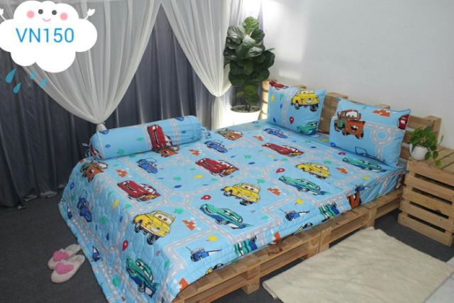 Combo 2 bộ drap giường cotton không chăn / mền