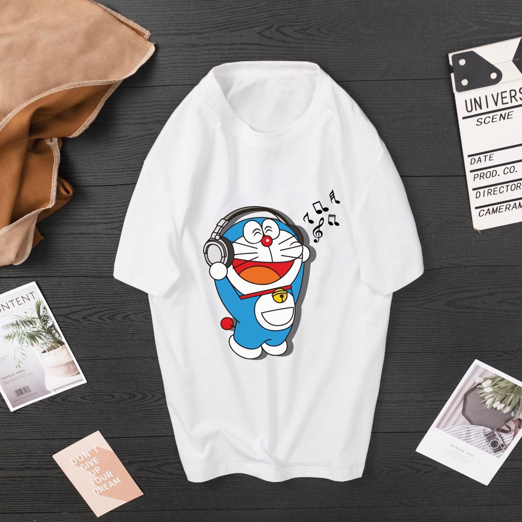 Áo thun nam nữ 100% cotton in hình đoraemon siêu cute bán chạy nhất mẫu mới nhẩt - o24