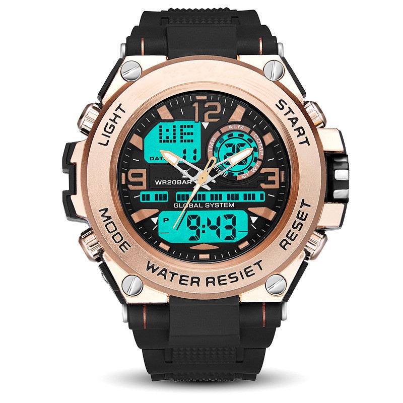 Đồng hồ nam dây nhựa đa chức năng Shock chống nước DH64 Miucho