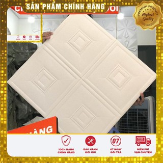 Combo 20 Tấm Xốp Dán Tường Giả Da Ô Vuông Màu Trắng, Da P3, Da Trắng, P3 Trắng