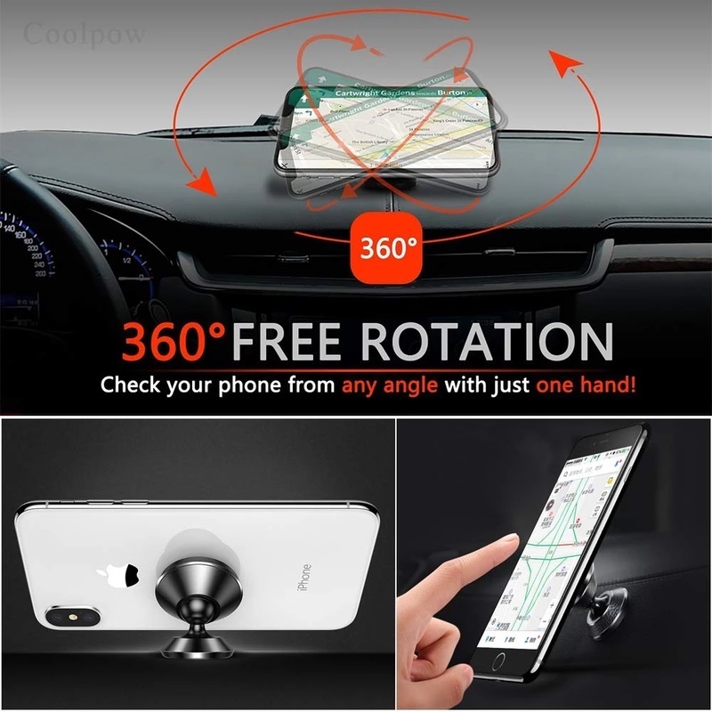 Giá Đỡ Điện Thoại Từ Tính Xoay 360 Độ Bằng Hợp Kim Nhôm Gắn Xe Hơi Tiện Dụng
