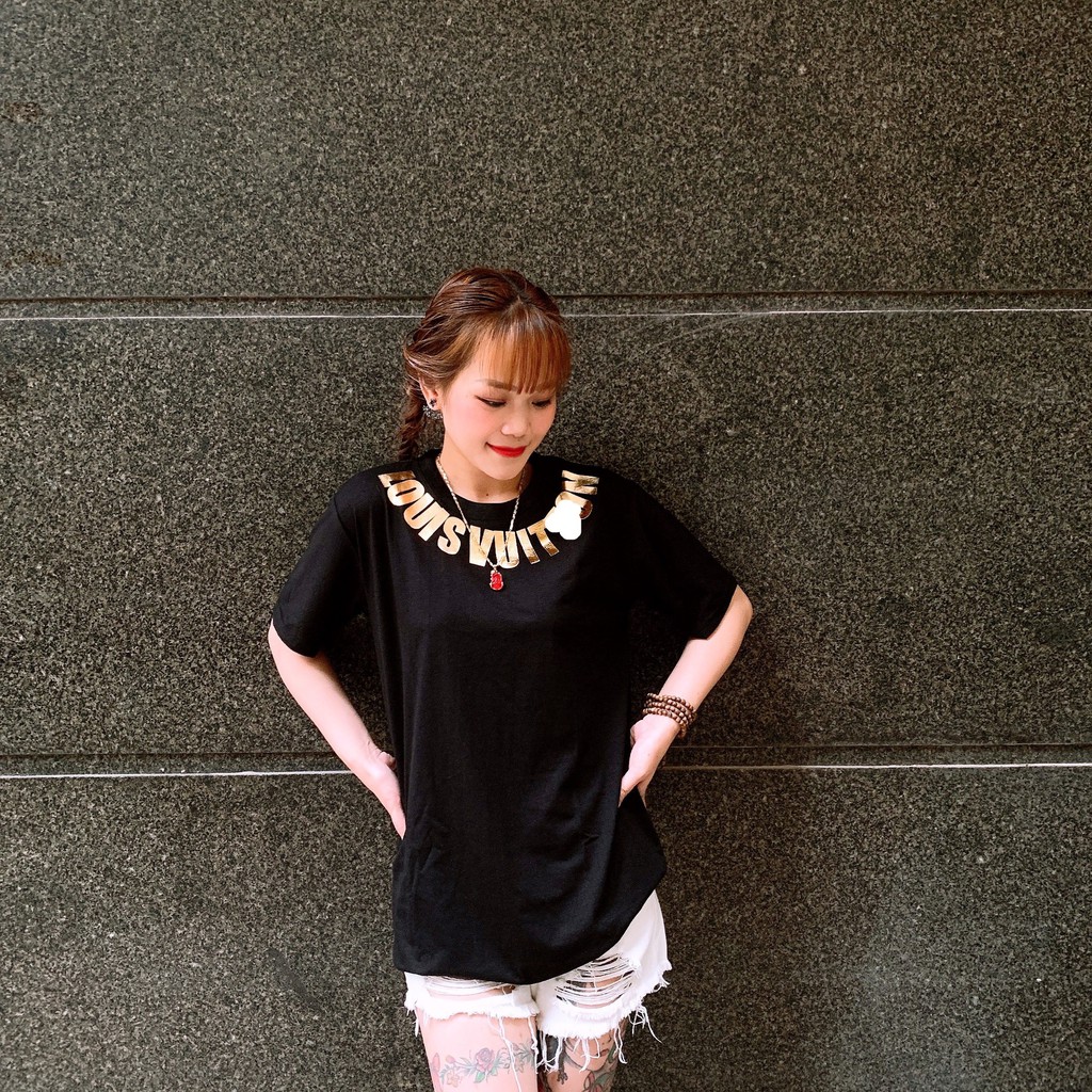 [COMBO MUA 1 ÁO TẶNG 1 MŨ TRƠN LƯỚI THỜI TRANG ] Áo phông L.Vuiton Unisex chất liệu cotton , áo thun Unisex thời trang | BigBuy360 - bigbuy360.vn