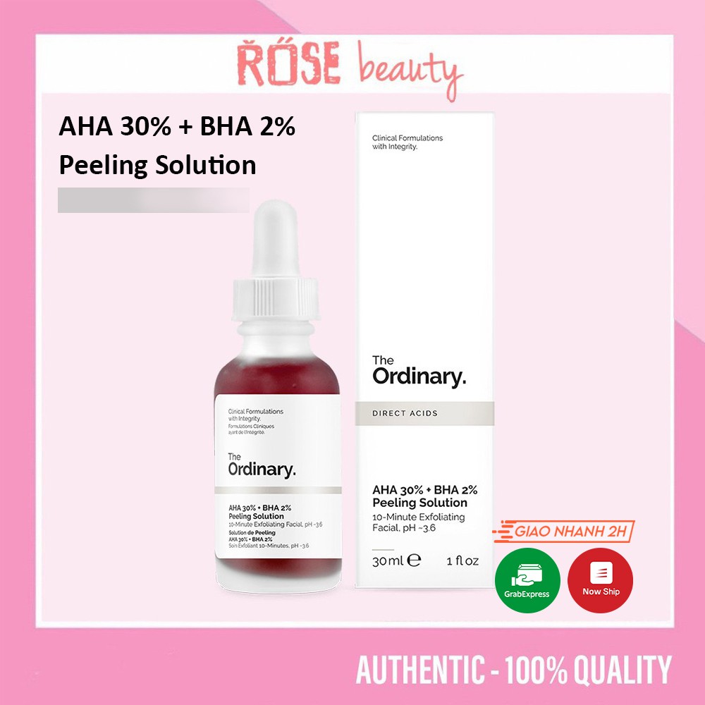 [Mã COS1904 giảm 8% đơn 300K] Tẩy tế bào chết The Ordinary AHA 30% + BHA 2% Peeling Solution 30ml