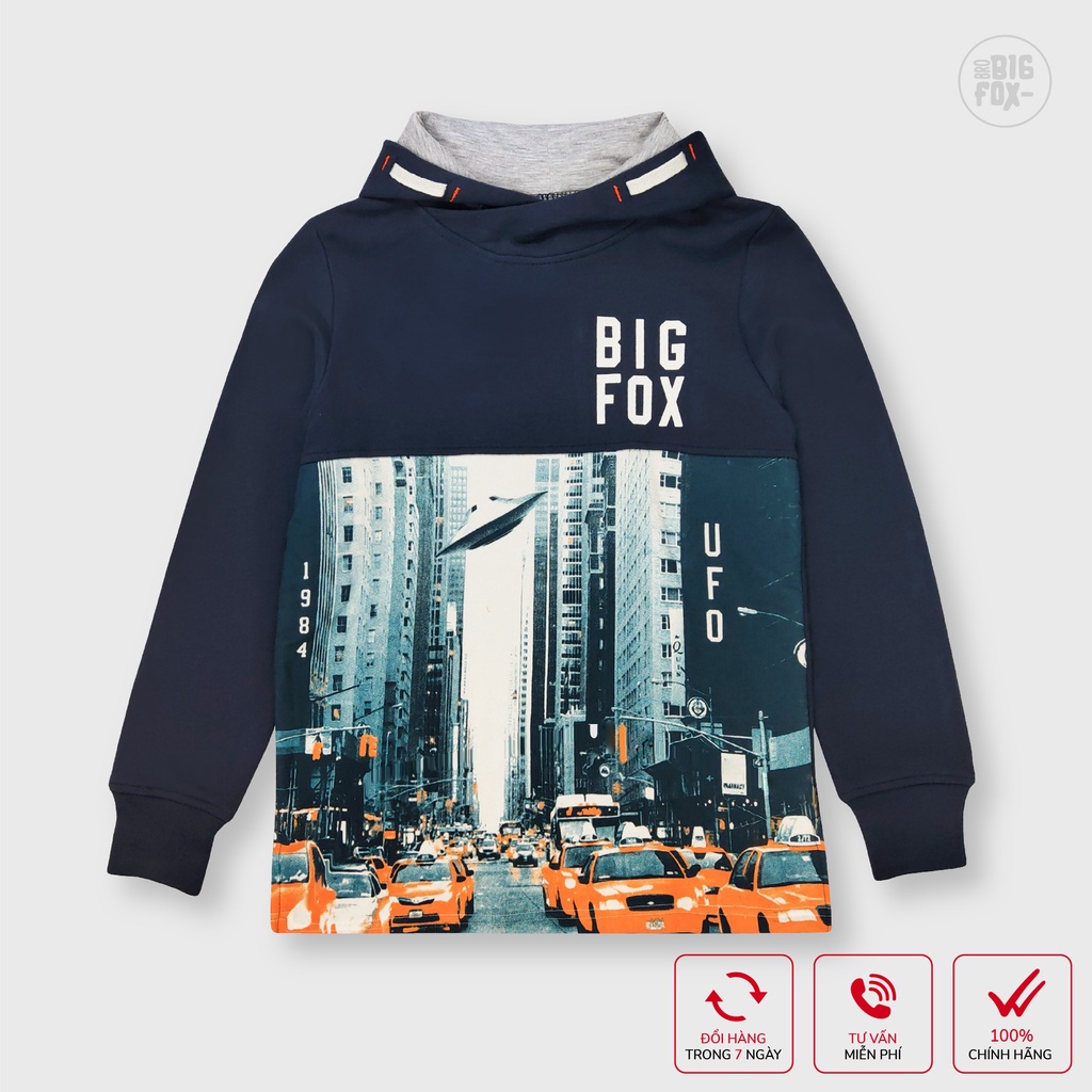 Áo nỉ bé trai BIGFOX - MISS MEOW thu đông, áo hoodie cho bé dài tay có mũ size đại hình UFO 23 - 49 kg