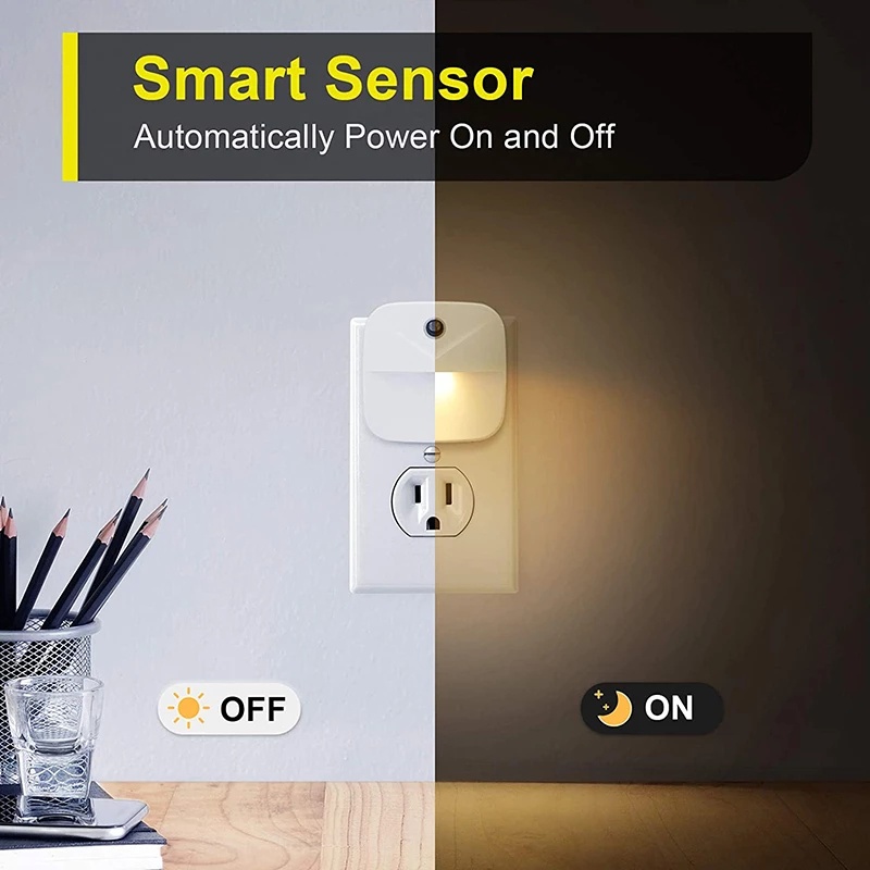 [Mới] Đèn Ngủ LED Không Dây Cảm Biến Thông Minh Tự Động Bật / Tắt EU / US Dusk-to-Dawn Cho Phòng Ngủ Trẻ Em Và Người Già Điều Khiển Từ Xa