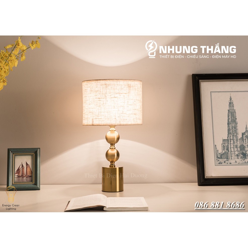 Đèn Ngủ Để Bàn S3069 Decor Vintage - Khung Kim Loại - Kiểu Dáng Sang Trọng - Tặng Kèm Bóng Led - Bảo Hành 12 Tháng