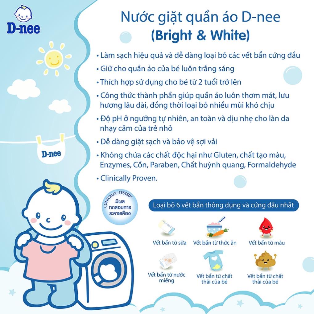 Nước giặt quần áo D-nee Lively 3000 ML - Bright &amp; White
