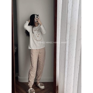Bộ ngủ gấu caro cute mimee