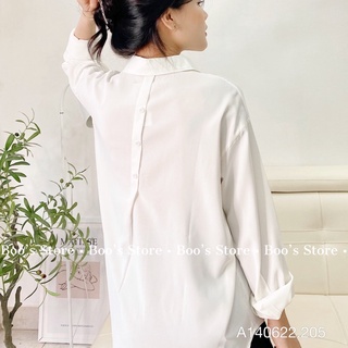 Áo Sơ mi cổ bẻ lệch vạt dài