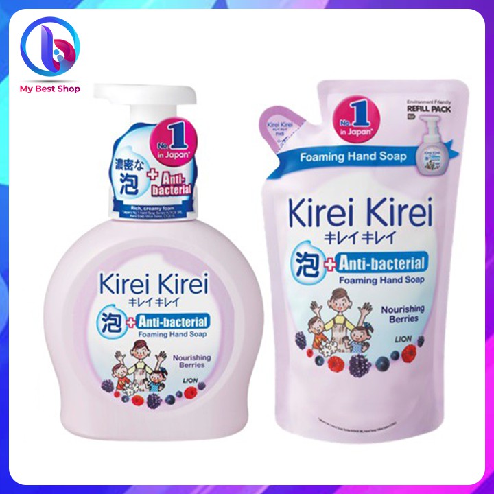 Bọt rửa tay Kirei Kirei hương dâu tằm - 200ml, 250ml, 400ml - Thương hiệu Nhật Bản - infomybestshop