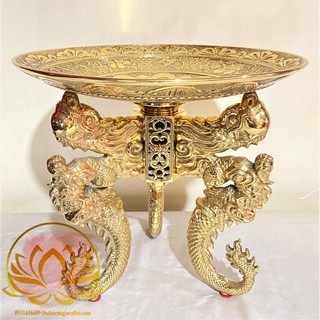 Đĩa chò trưng trái cây thờ cúng bằng đồng cao 28cm
